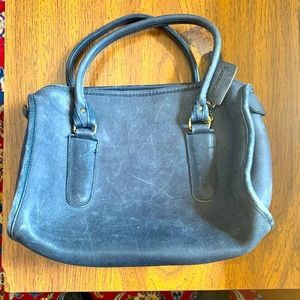 Coach Grey/Blue Leather Handbag